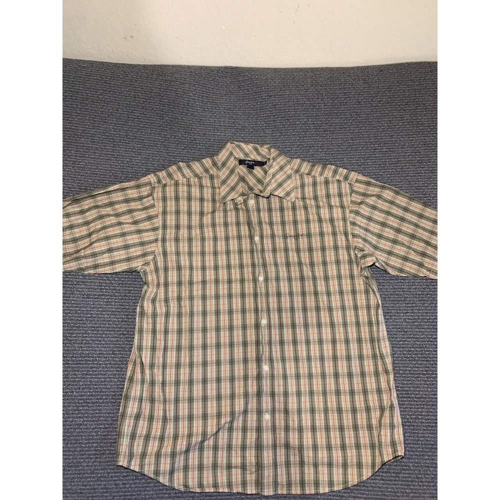 Sean John Mens 3XL Plaid Dress Shirt Multicolor 100% Cotton Big & Tall Vintage